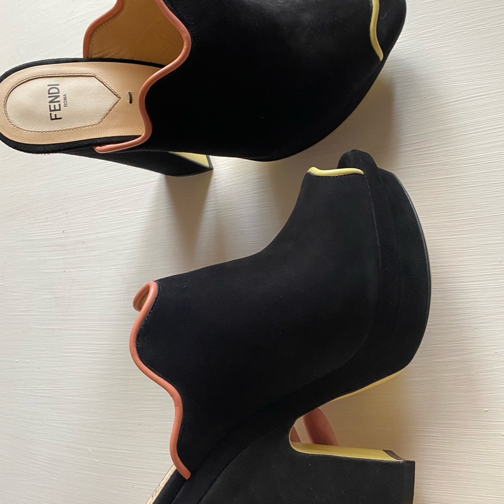 Black Suede Fendi Mule Size 39